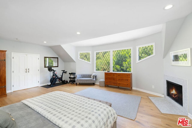 bedroom featuring light hardwood / wood-style floors