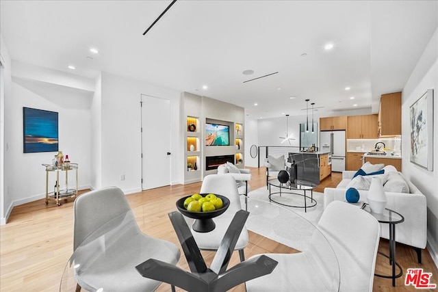 living room featuring light hardwood / wood-style floors