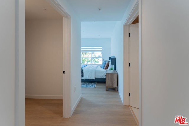 hall featuring light hardwood / wood-style floors