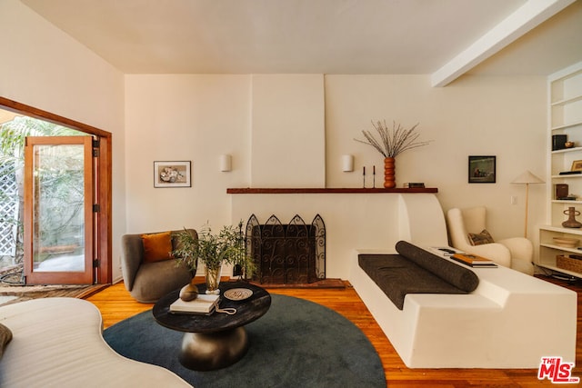 living room featuring light hardwood / wood-style flooring