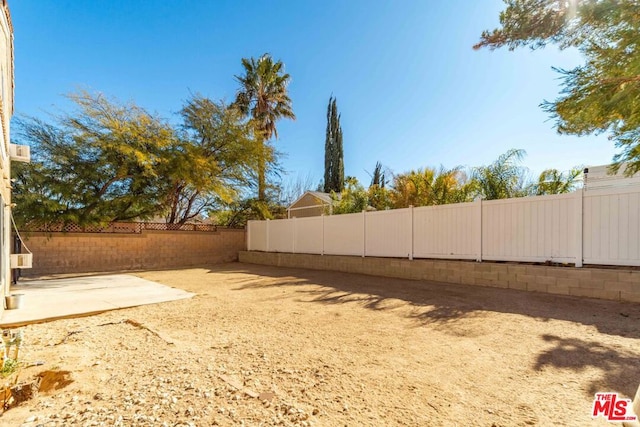 view of yard with a patio area