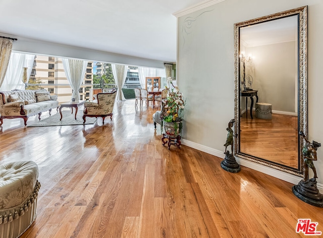 living room with light wood-type flooring