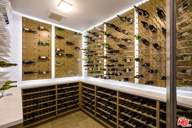 view of wine cellar