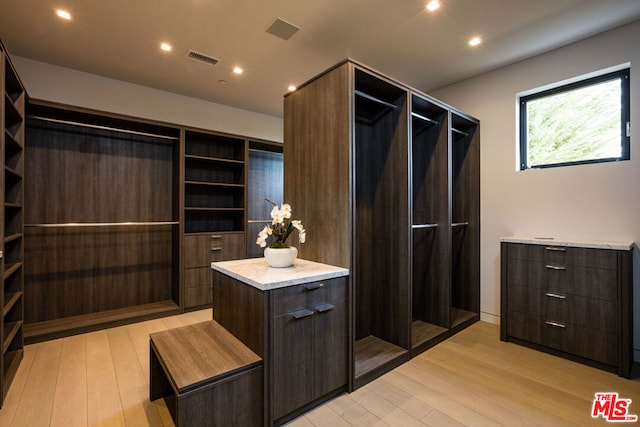 walk in closet featuring light wood-type flooring