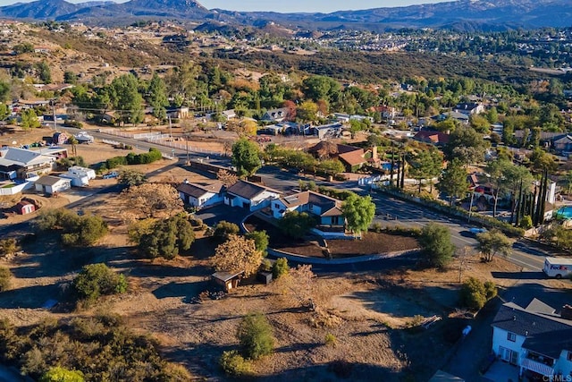 bird's eye view with a mountain view