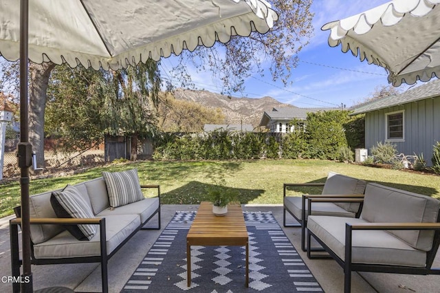 view of patio with an outdoor hangout area