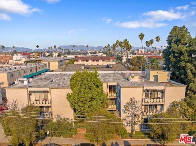 aerial view featuring a mountain view