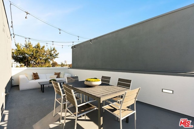 view of patio with an outdoor hangout area