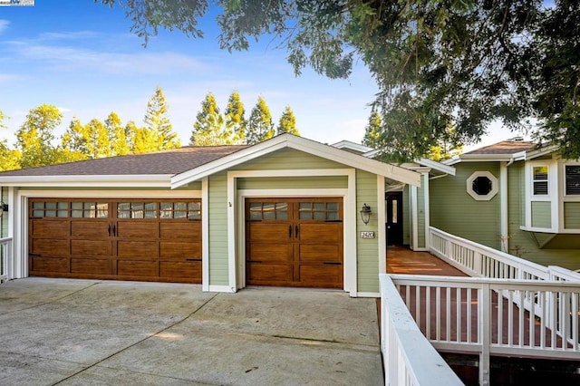 view of garage