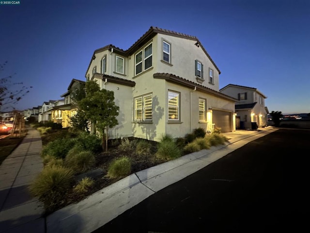 exterior space featuring a garage