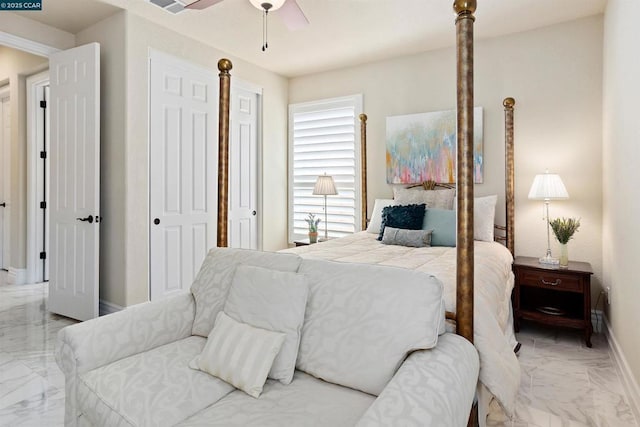 bedroom with ceiling fan