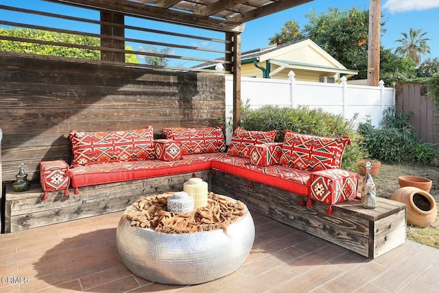 view of patio with a pergola