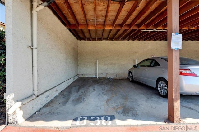 view of garage