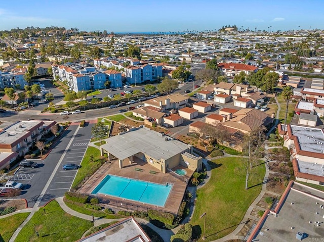 drone / aerial view featuring a residential view