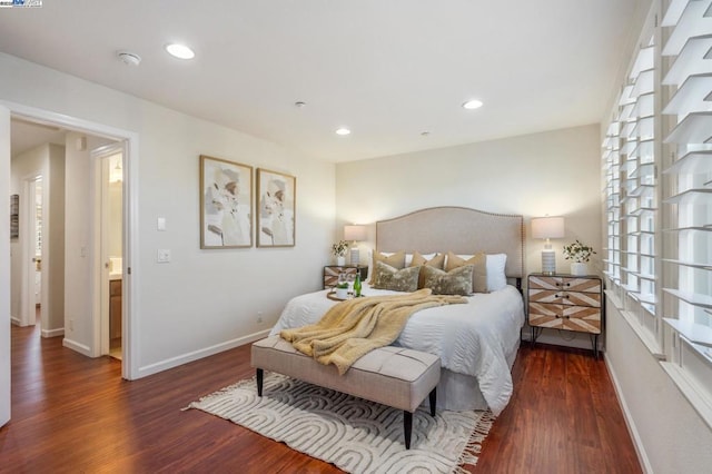 bedroom featuring dark wood-type flooring