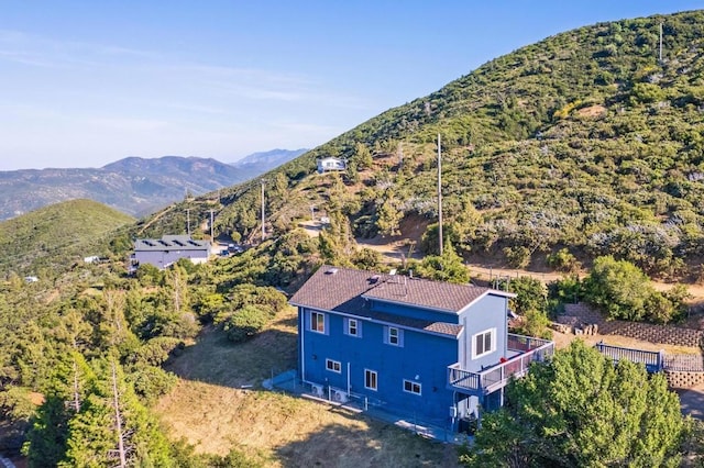 aerial view with a mountain view