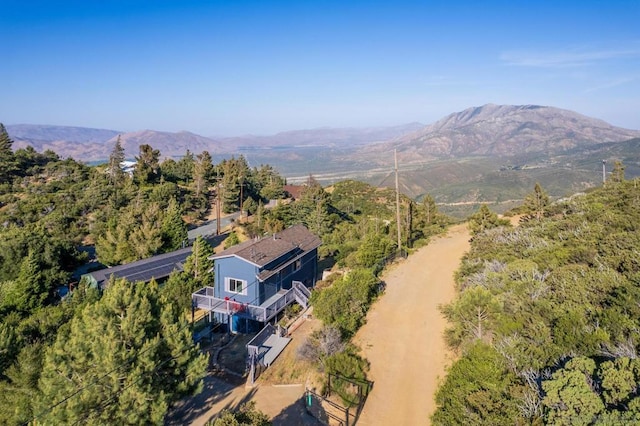 aerial view with a mountain view