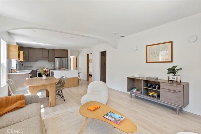 2249 Shoredale Ave, Los Angeles, CA 90031 - living room featuring light hardwood / wood-style floors and sink