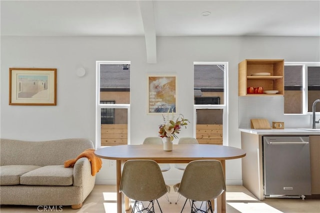 2249 Shoredale Ave, Los Angeles, CA 90031 - dining area featuring sink and beamed ceiling