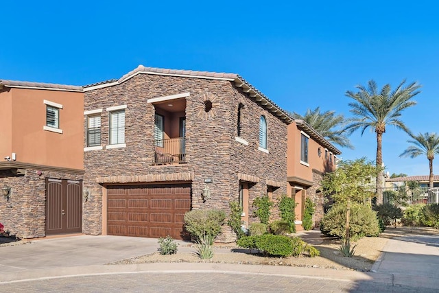 view of front of home with a garage