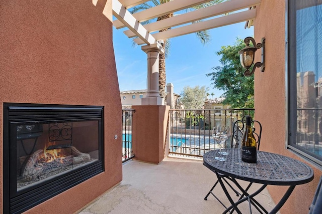 balcony with a pergola