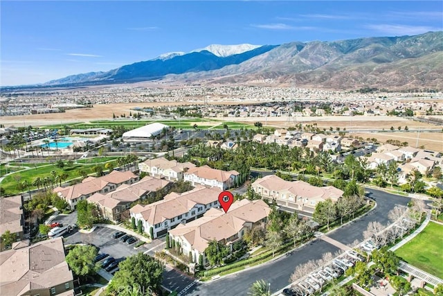 aerial view featuring a mountain view