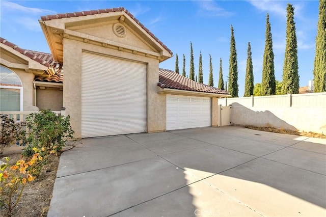 view of garage