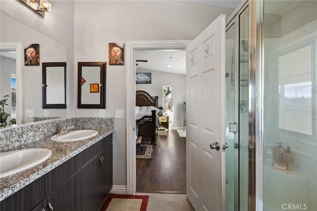 7755 7th St, Phelan, CA 92371 - ensuite bathroom with double vanity and a shower stall