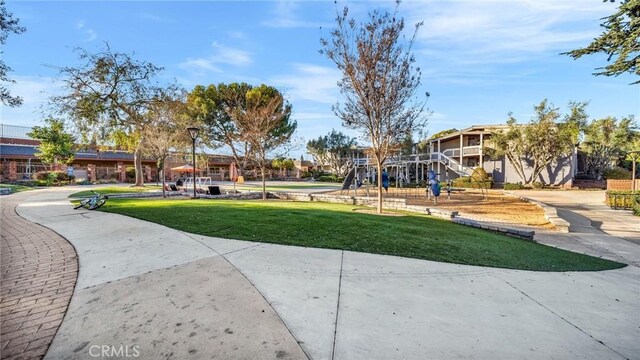 view of community with a lawn