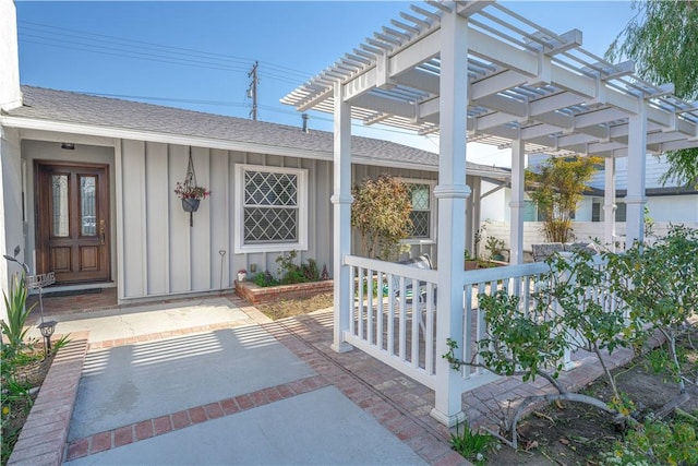 view of patio with a pergola