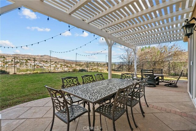 view of patio / terrace featuring a pergola