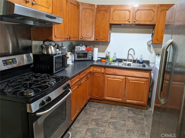 kitchen with sink and stainless steel appliances