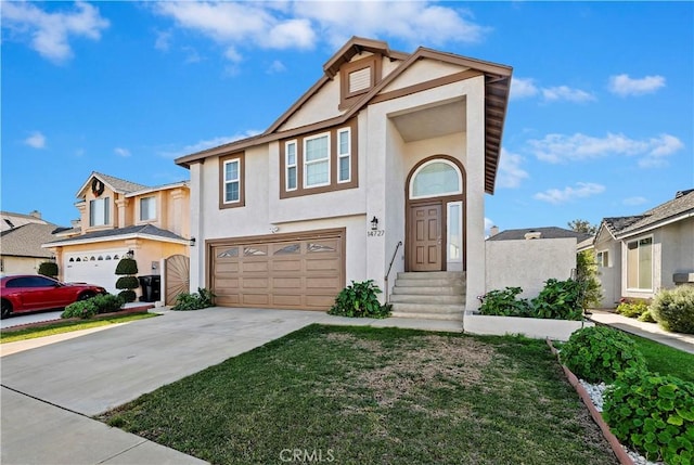 view of front of house with a garage