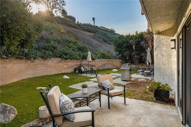 view of patio featuring grilling area