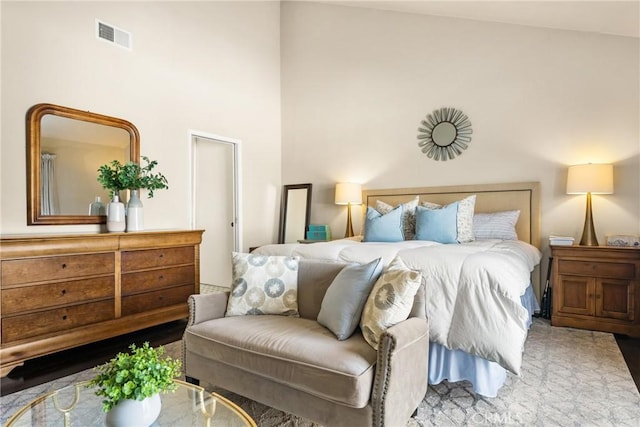bedroom with visible vents