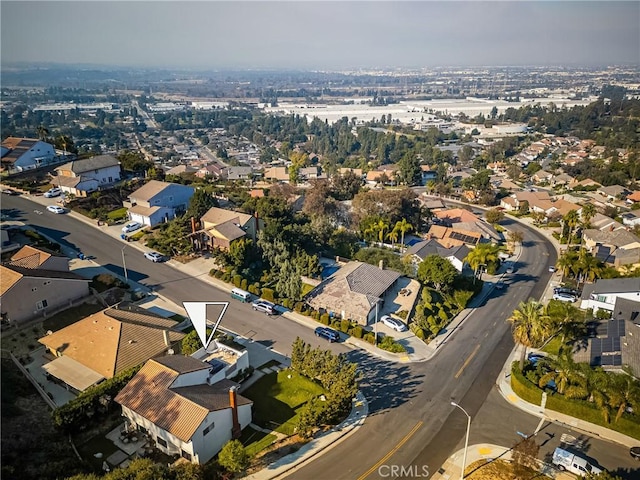 aerial view with a residential view