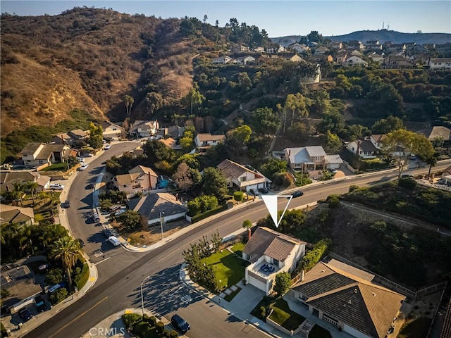 drone / aerial view with a mountain view