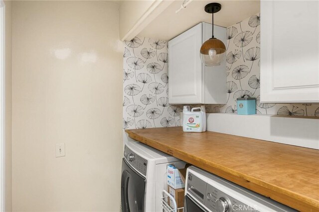 washroom featuring cabinets