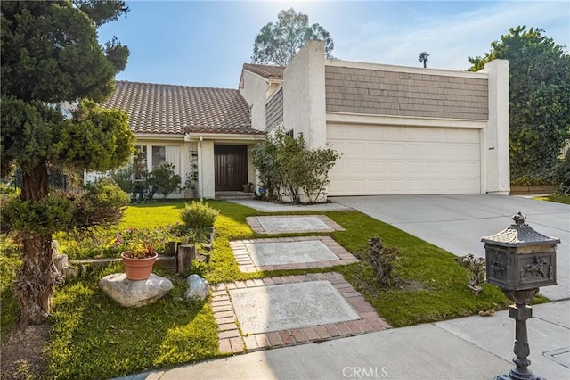 view of front of house with a garage