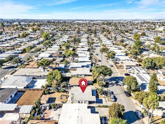 bird's eye view with a residential view