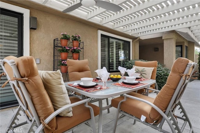 view of patio / terrace featuring a pergola