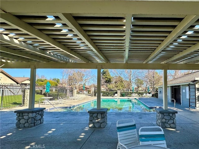 view of patio / terrace with a community pool