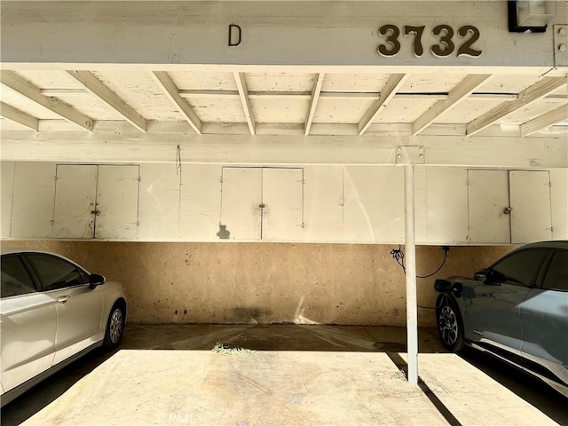 view of garage