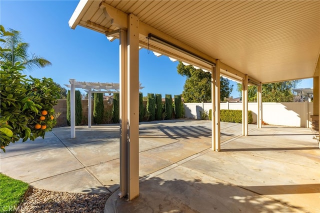 view of patio with a pergola