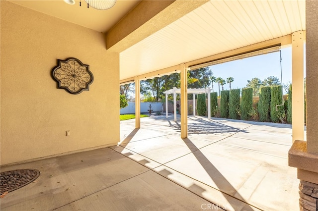 view of patio / terrace featuring a pergola