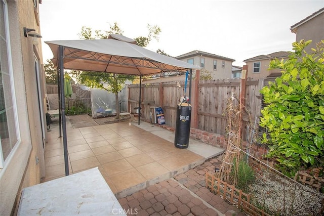 view of patio / terrace with a gazebo