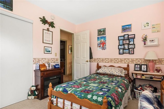 bedroom with carpet floors