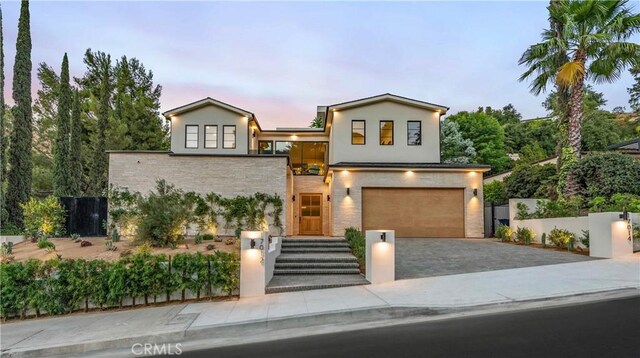 contemporary house with a garage