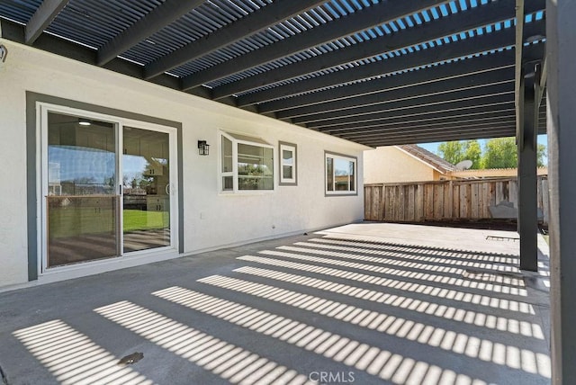 view of patio / terrace featuring a pergola