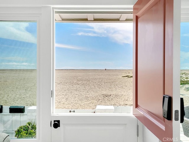 doorway featuring a water view